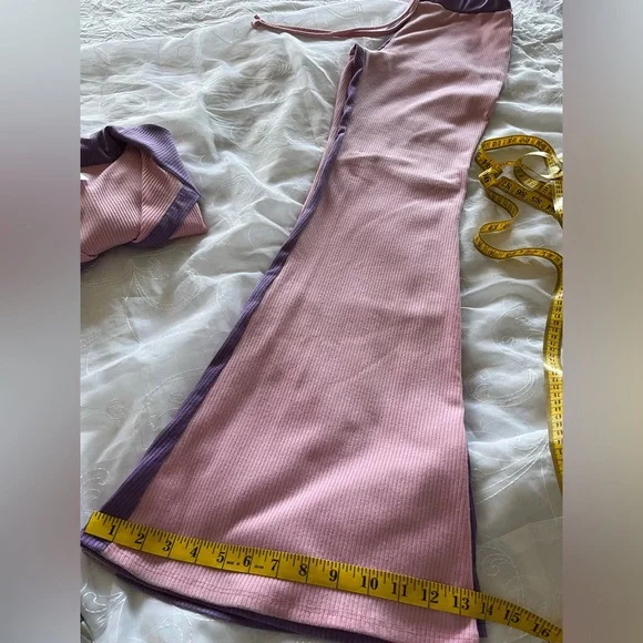 GoodTime USA 2-Piece XL Pink/Lavender Ribbed Collared w/Flared Bottoms Jump Suit - Picture 16 of 16